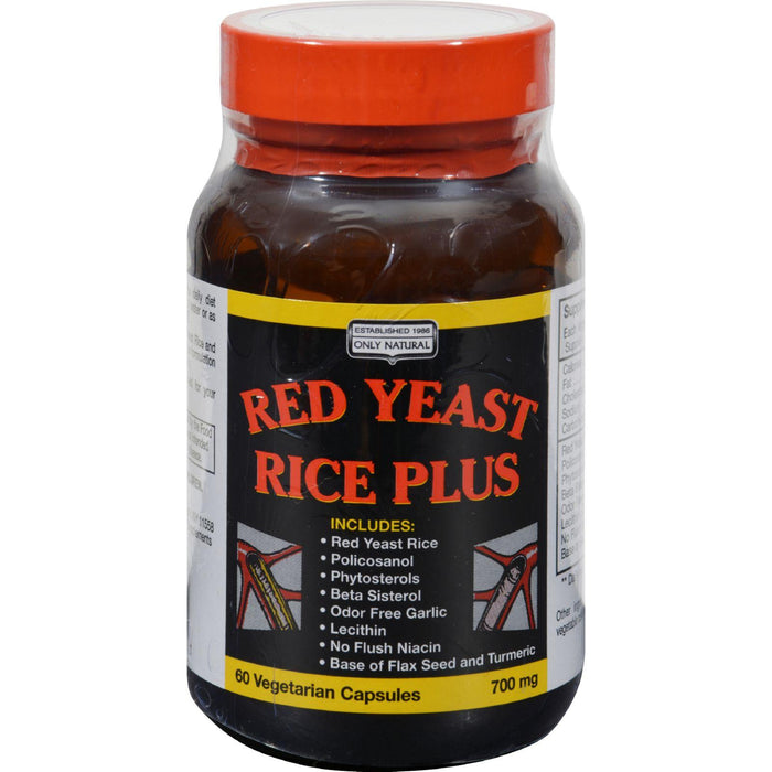 Only Natural Red Yeast Rice Plus - 60 Vcaps