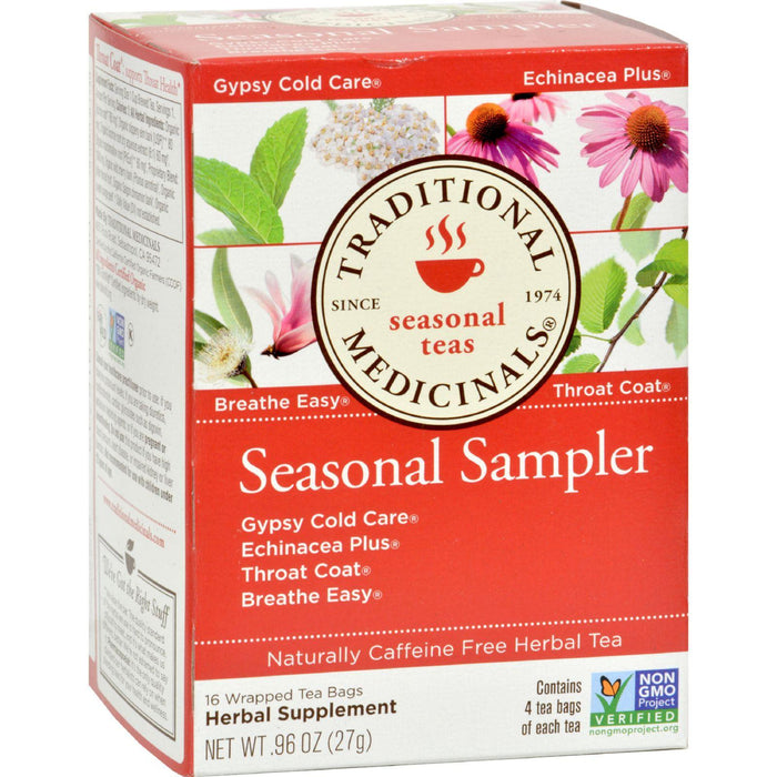 Traditional Medicinals Seasonal Herb Tea Sampler - 16 Tea Bags - Case Of 6